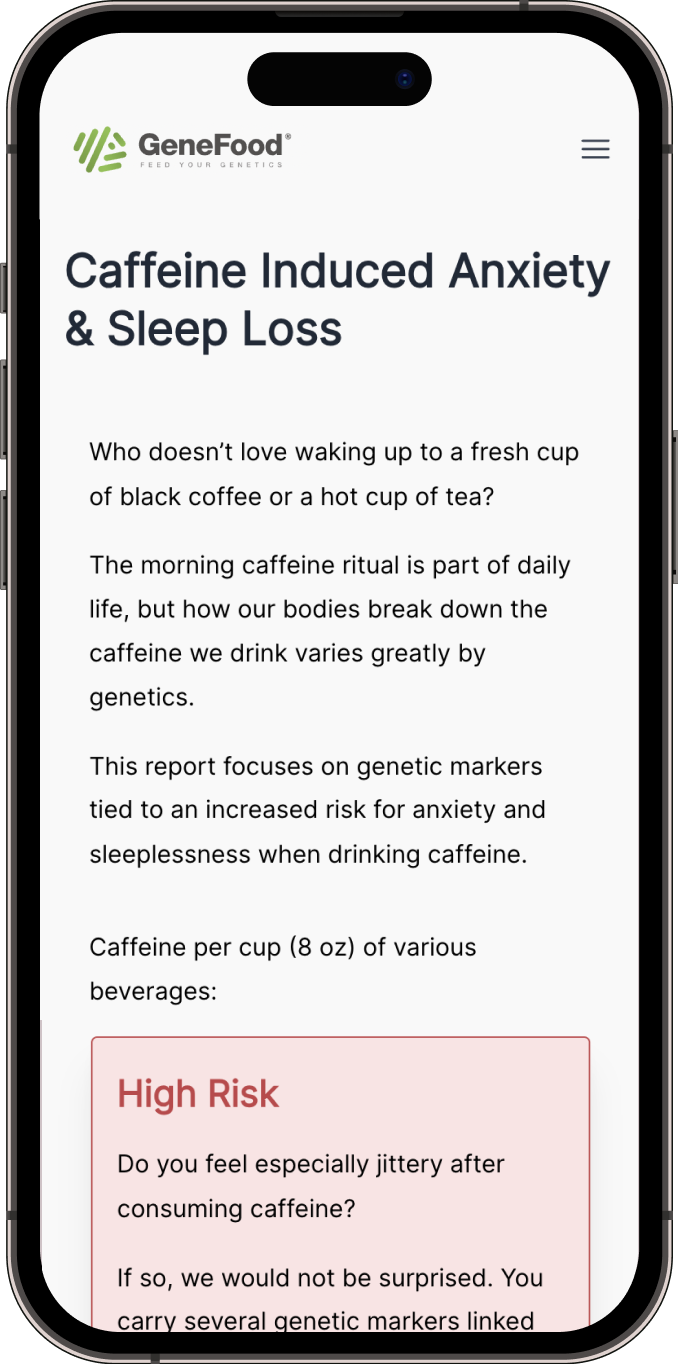 Caffeine Anxiety & Sleep report example