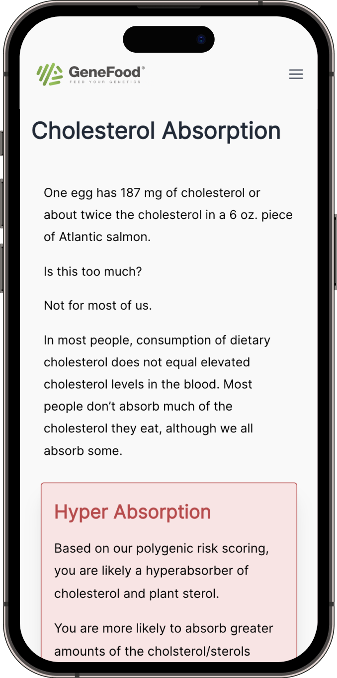 Cholesterol absorption report example