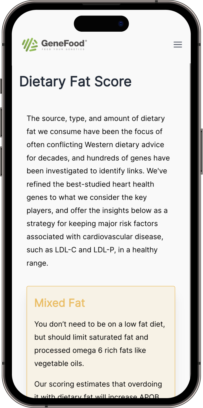 Dietary fat report example