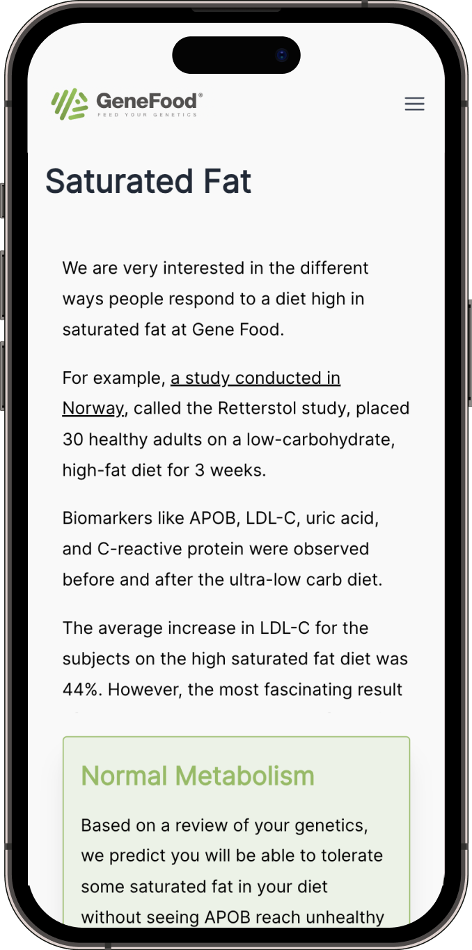 Saturated fat report example